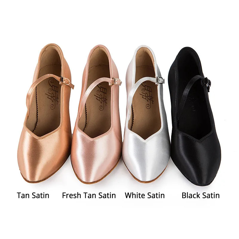 BD Dance Women Standard Shoes 138 ClASSIC Fresh Tan Satin High Heel Ladies Ballroom Dance Shoes Soft Outsole Modern Dance250225