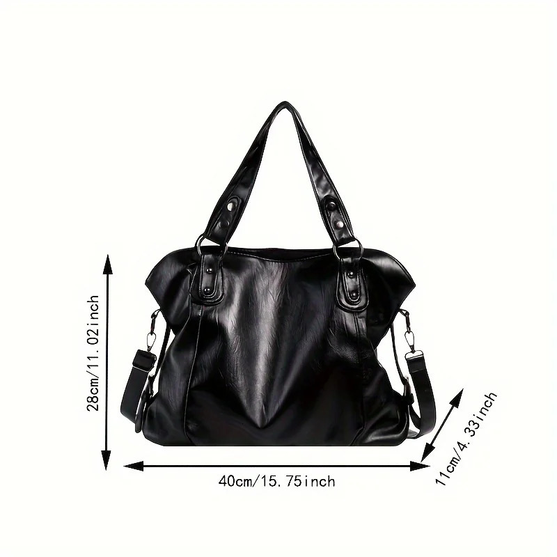 High Quality Casual Soft Women Tote Shoulder Bags Large Capacity leather Shopper Bag Fashion Black Zipper Travel Handbag 250224