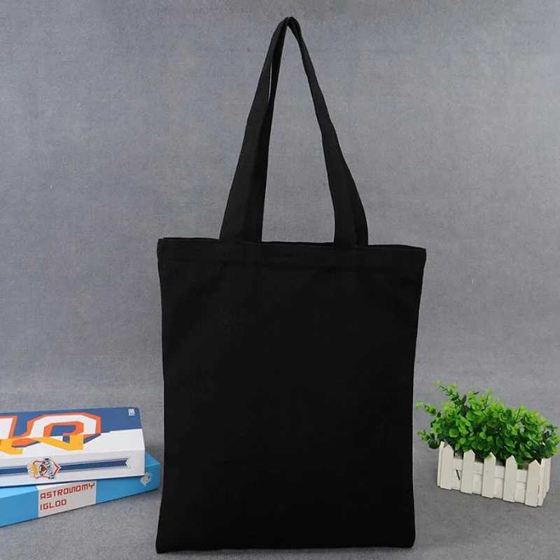 5 Pcs Large Unisex Eco-Friendly Reusable Shopping Bags Foldable Cotton Canvas Tote Handbags Blank Design for Customizable Z250224