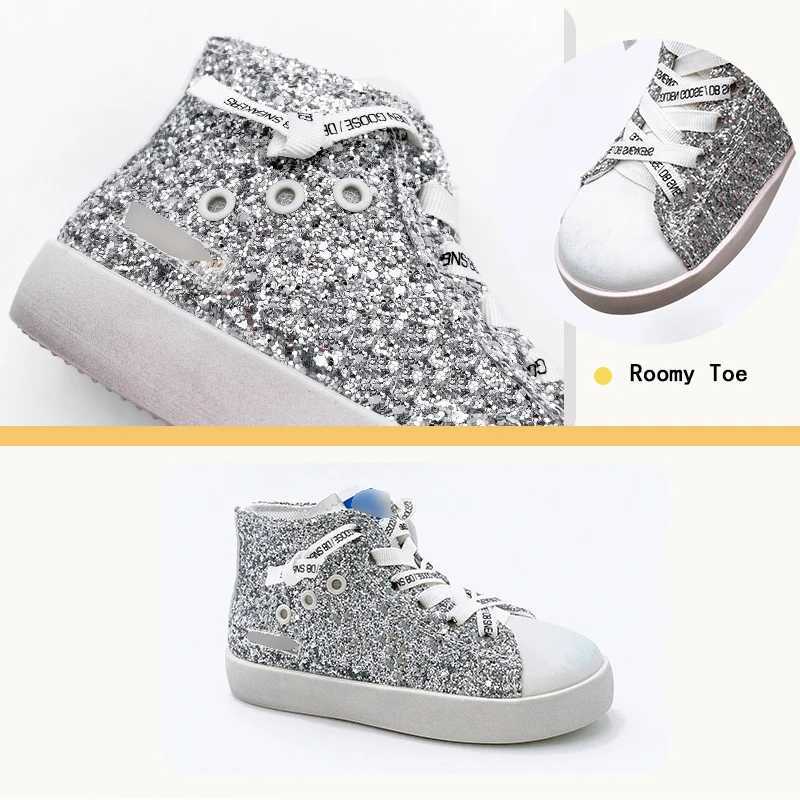Brand High Top Dirty Sport Shoes for Kids 2024 Custom Designer Childrens Casual Shoes Girls CCDB Glitter Kids Star Sneakers X250224