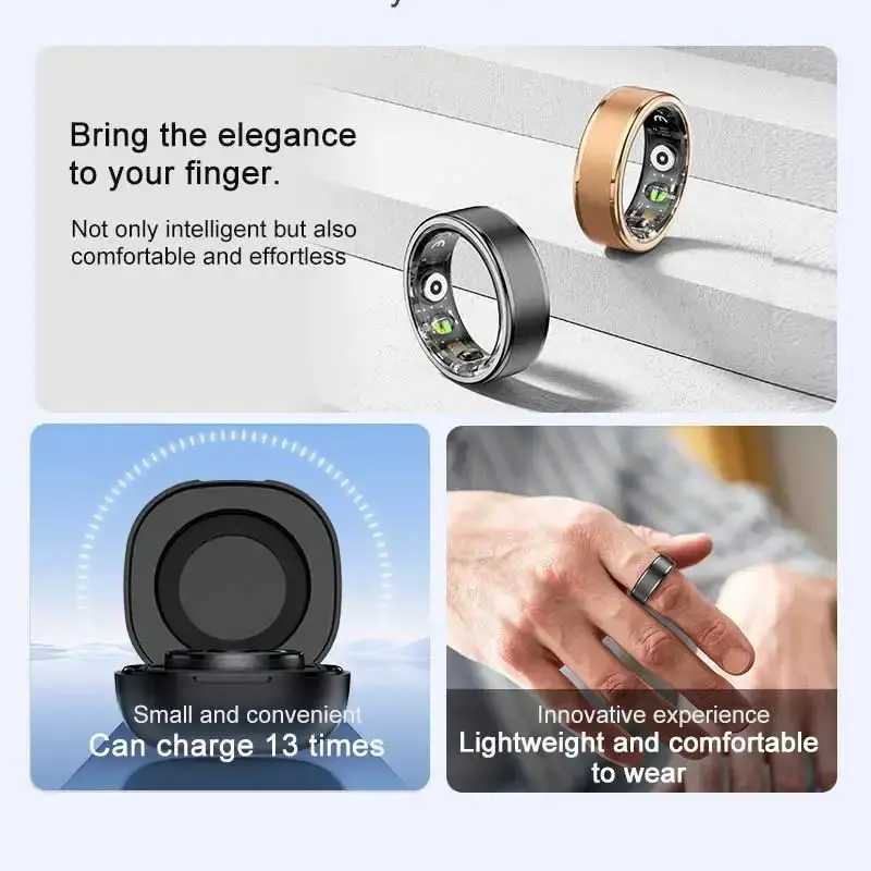 R03 Smart Ring Men Health Heart Rate Sleep Monitor 5ATM Waterproof Multi Sports Modes Fitness Tracker Smart Ring W250225