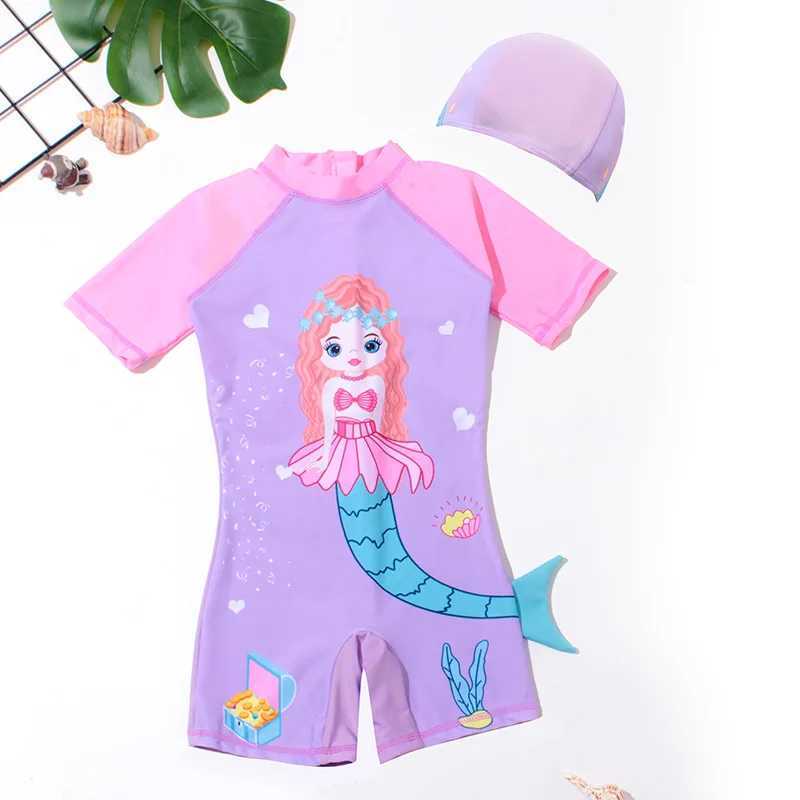 Childrens swimming costume girls one-piece mermaid swimsuit cartoon baby quick drying one-piece swimsuit X250224