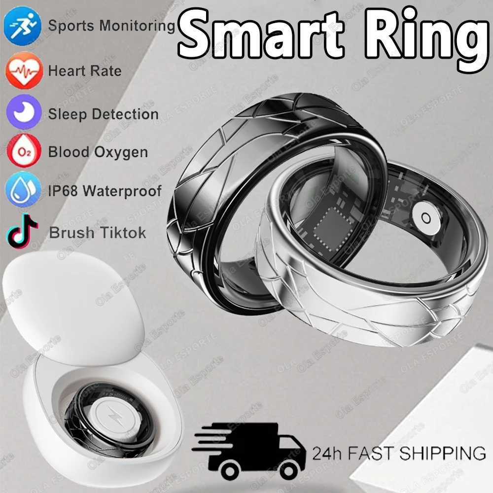 New Smart Ring Military Grade Titanium Steel Shell Health Monitor Photo Control IP68 5ATM Waterproof Multi-sport Modes SmartRing W250225