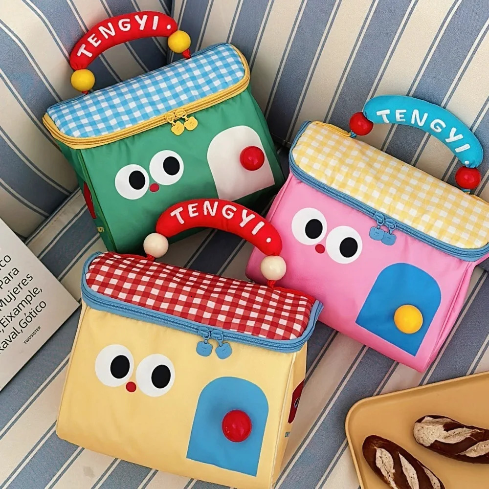 Cute Cottage Makeup Bag Large Capacity Multifunctional Fresh-Keeping Insulated Lunch Box Bag Handbag Beauty Bag 250224