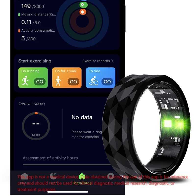 12M Smart Ring Health Sleep Heart Rate Monitoring IP68 5ATM Waterproof Step Distance Calorie Counting Multi Sport Modes W250819