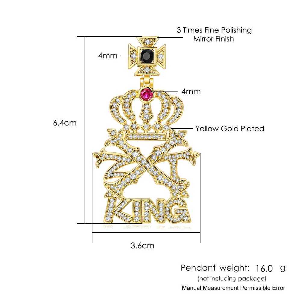 Hip Hop Out Pendant Necklace for Men Wen King Crown Pendants Stainless Steel Cuban Link Chain Punk ie Jewelry OHP114 X250224