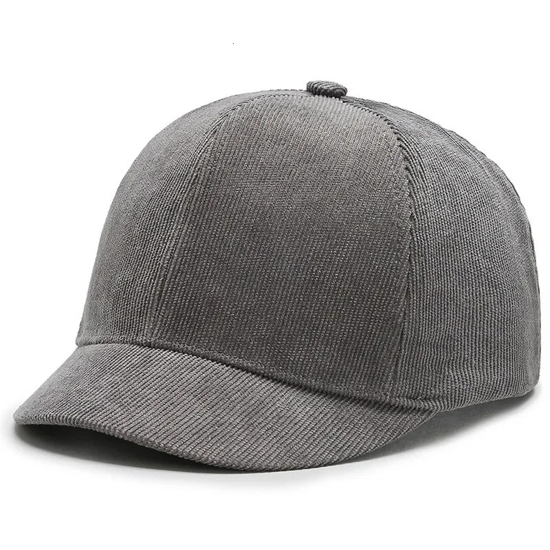 Mens Short Brim Baseball Cap Casual Solid Corduroy Soft Top Cap Small Brim Caps for Women Bone Gorras Dad Hat 250206