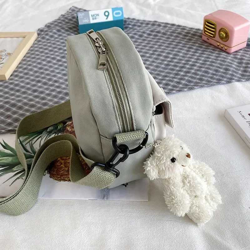 Mini Crossbody Bag for Women 2025 Fashion Small Womens Canvas Shoulder Bag Korean Mobile Wallet Cute Student Wallet Flip Bolsas Z250224