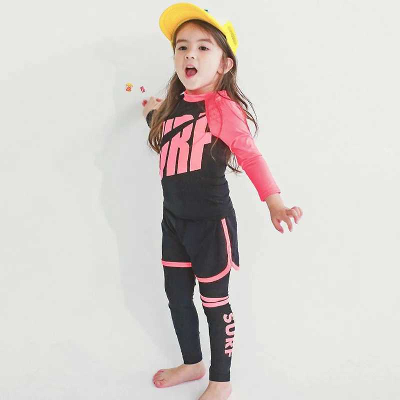 Two piece long sleeved swimsuit beach wear childrens swimsuit X250224