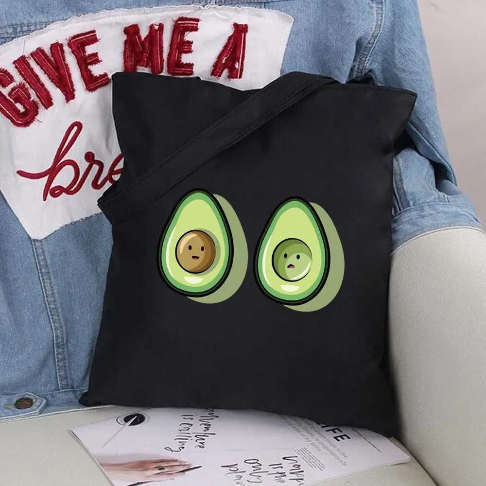 Avocado Pattern Canvas Bag Shopper Bag Harajuku Large Capacity Women Bags Classic Vintage Shoulder Bag Handbag Z250224