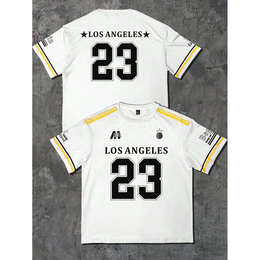 3D digital printed men's shoulder round neck loose sweat wicking breathable short sleeved shirt T-shirt