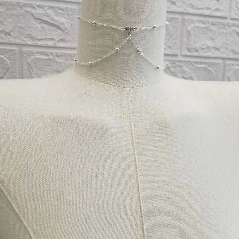 Metal Body Bust Chain Jewelry for Women Sexy Sty Hollow Bikini Ladies Breast Crystal Body Chain Decoration Fashion JewelryXJ250224