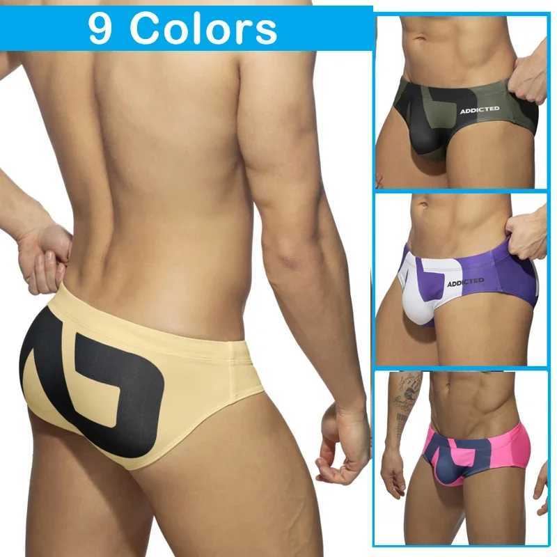 Mens Swimming Briefs Low Waist Sexy Summer Beach Short Swimwear Surf Beach Boxer Brief Jammer Surfing Trunks Beach Wear Swimsuit W250224