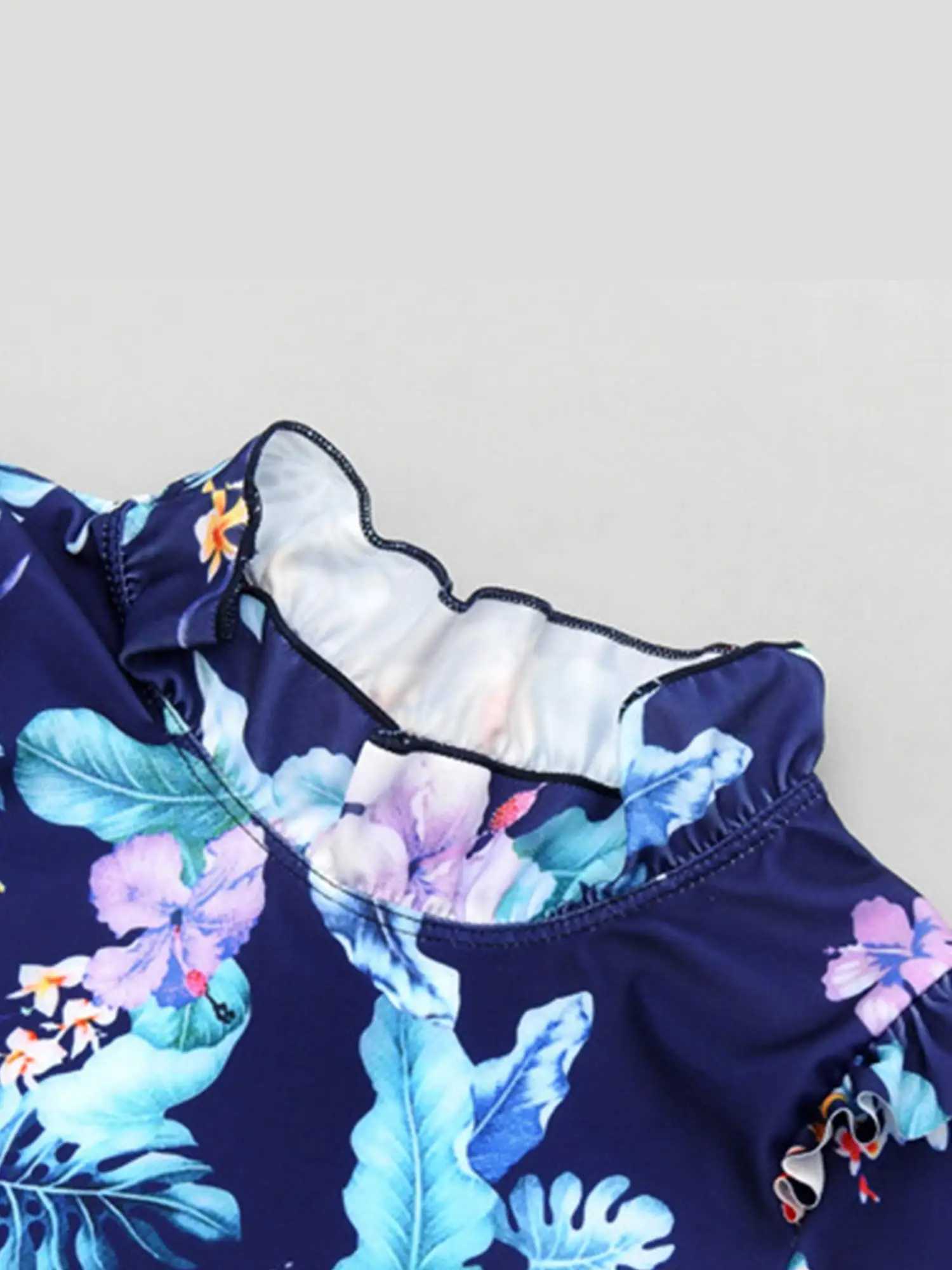 Kids Girls Swimsuit Swimwear Outfits Floral Printed Beachwear Sets Bathing Suit Long Sleeves Tops with Skirted Pants Rash Guard X250224