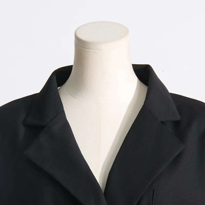 Getspring Women Dress 2024 Summer New Fashion Elegant Bow Sleeveless Backless Design Double Breasted Short Black Suit Dresses