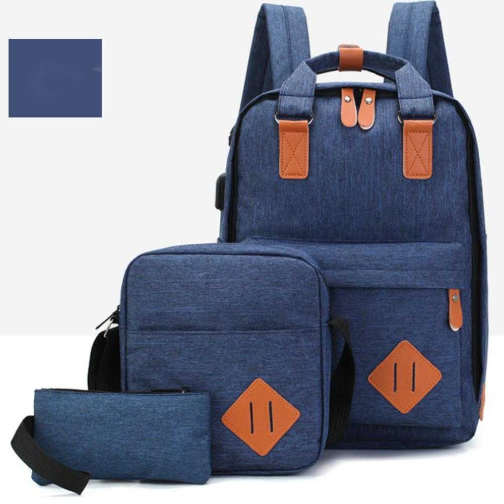 Computer Backpack Mens Business Minimalist Junior High School Three Piece Set Backpack New Backpack Large Capacity Day Backpack Travel Bag 241225