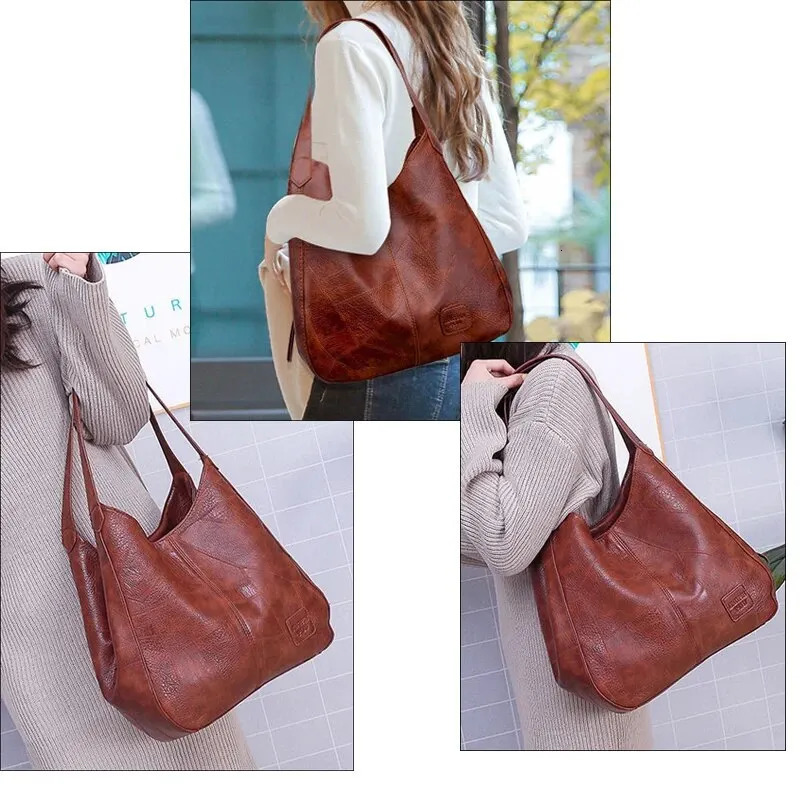 Vintage Womens Bag Leather Large Capacity Marble Grain Womens Shoulder Bag Daily Handbag Shopping 250224