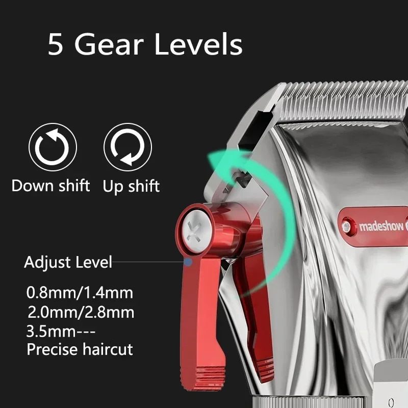 Madeshow M5 M5F Mens Hair Clipper Professional Barber 7000rpm 2speed Precision 250217
