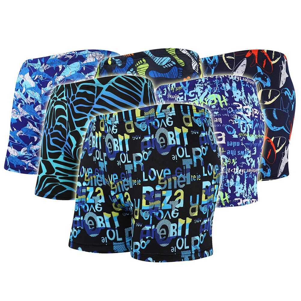 Mens color printed quick drying slim fit swimsuit shorts surfing beachwear sexy summer swimsuitXJ250224