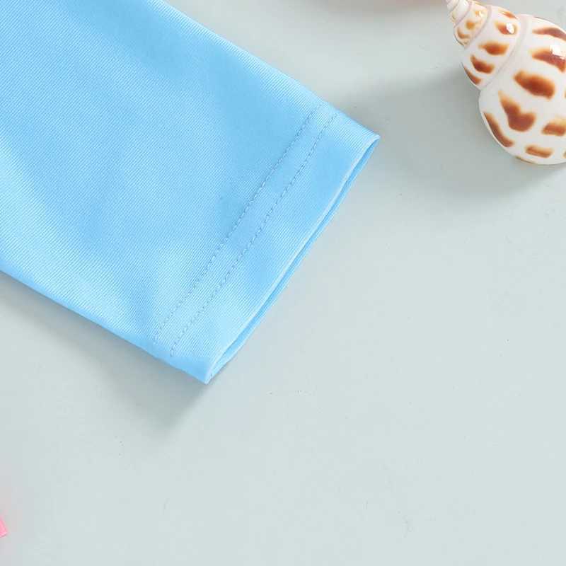 Baby Girl Rash Guard Swimsuit Set Mermaid Print Short Sleeve Round Neck Tops with Bottoms for Beach Pool Party X250224