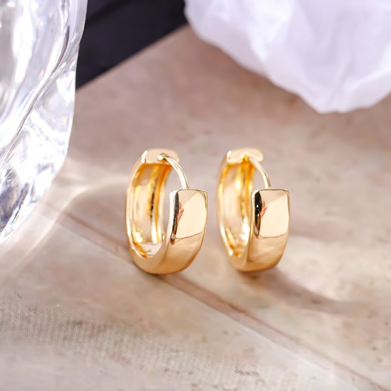 deisgner earrings necklace for women gold earrings party wedding annibversary gift hoop earrings polished fashion jewelry circular full diamond necklace