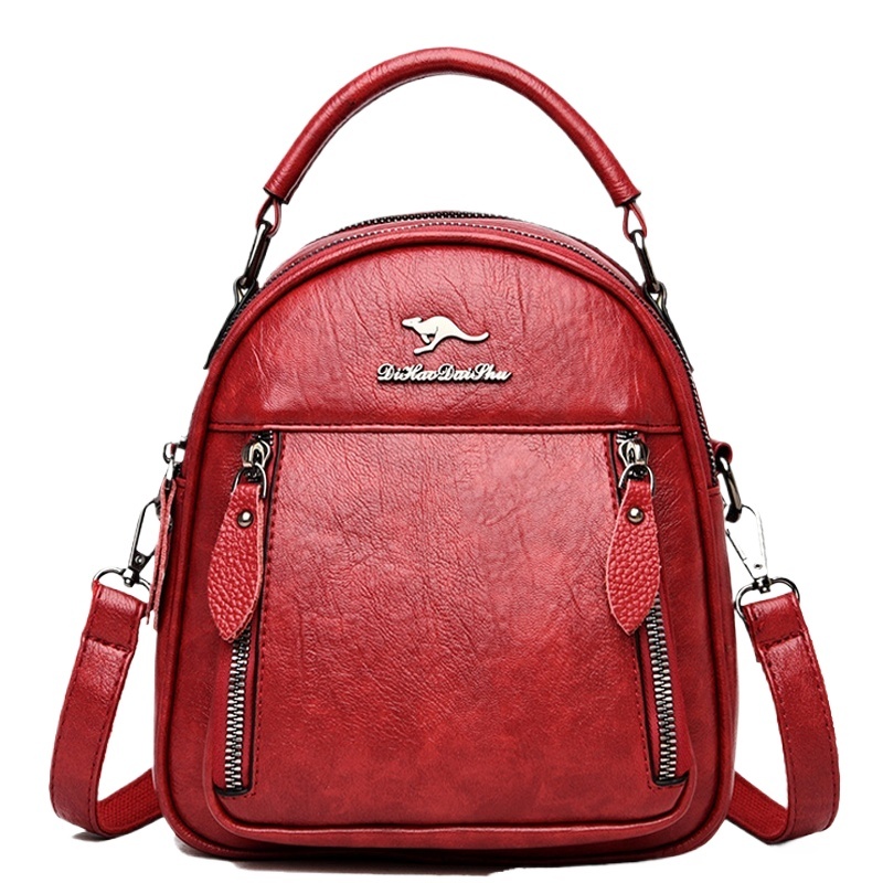 New Style4 New Women Leather Backpacks Fashion School For Girls Multi-Pocket Travel Backpack Multifunction Ladies Shoulder Bags