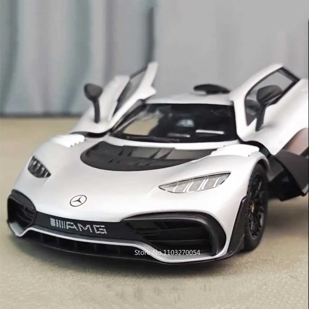 1 18 Benz AMG ONE Alloy Sports Car Diecast Model Toys Doors Opened with Sound Light Front Wheel Steering Vehicle Adult Kids Gifts Z250224