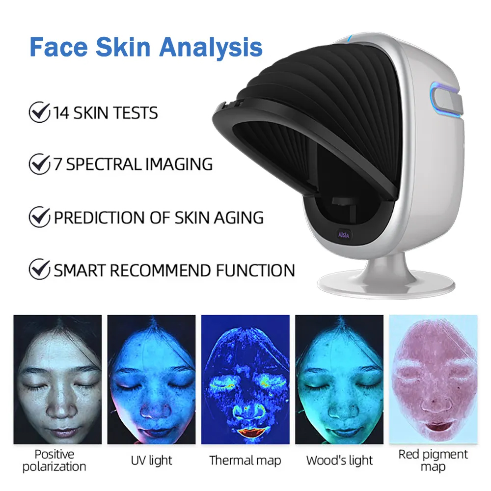 Upgrade Model AISIA O1 3D Face Analyzer AI Skin Problem Detection UV Light Thermal Light 7 Spectral Image Skin Analyzer Machine with 30MP HD Screen