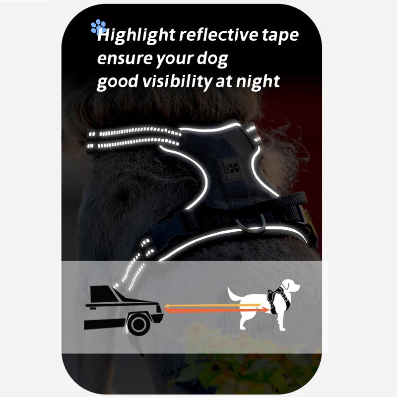 Personalized Dog Harness No Pull Reflective Padded Pet Dog Chest Harness Adjustable for small medium large Dogs Outdoor Walking 250224