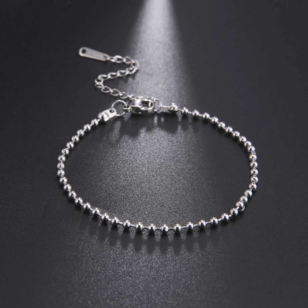 Simple Stainl Steel Bracelet for Men Women Fashion Bead Trend Bracelet Hand Jewelry for Couple GiftXJ250225