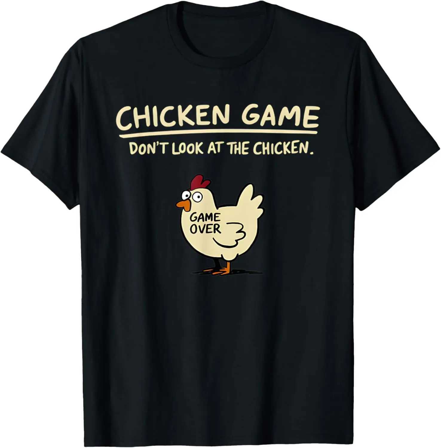 Dont Look at Chicken Fun Chicken T-shirt Custom Printed Graphic T-shirt Mens Clothing Ropa Hombre M250411