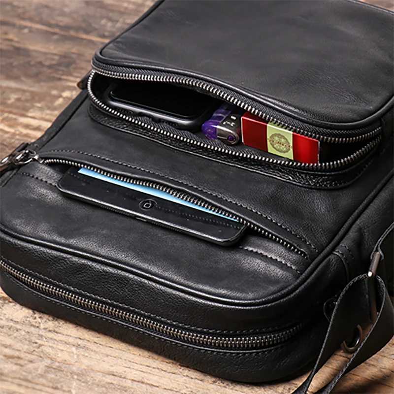 GURO Mens Genuine Leather Shoulder Bag Luxury Design Trend Crossbody Top Layer Cowhide Messenger Bag Daily Casual Business Bags Z250225