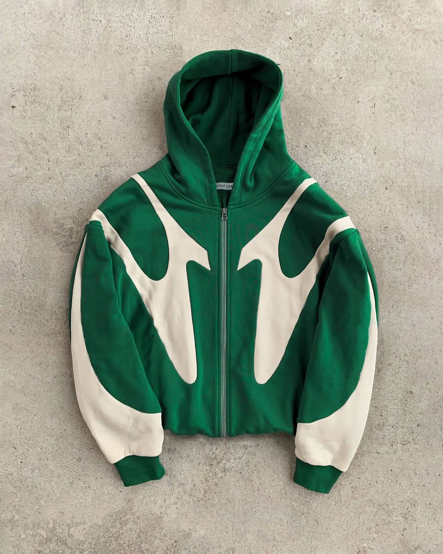 American Retro Autumn and Winter Street Splicing Printed Mens Hoodie Casual Trend Versatile Jacket 250224