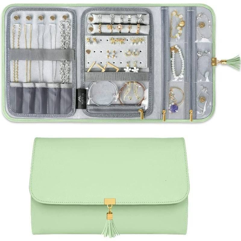 Designer fashion new folding travel portable storage multi-ring earrings jewelry bag