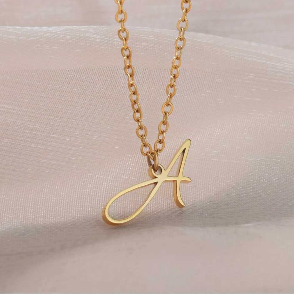 Initial Letter Necklace for Wen Stainless Steel Capital Alphabet Pendant Necklaces 2024 Trend Couple Wedding Jewelry collar X250224