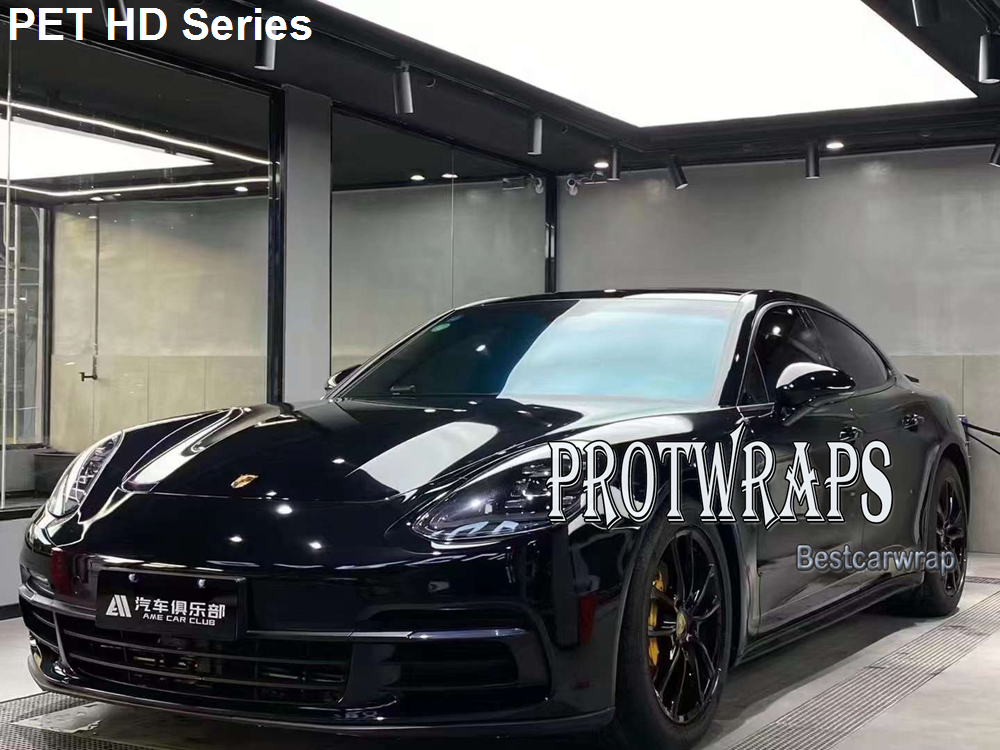 Premium HD Self Healing Gloss Black Shiny Vinyl Wrap Sticker Whole Car Wrapping Covering Film With Air Release Initial Low Tack Glue Self Adhesive Foi