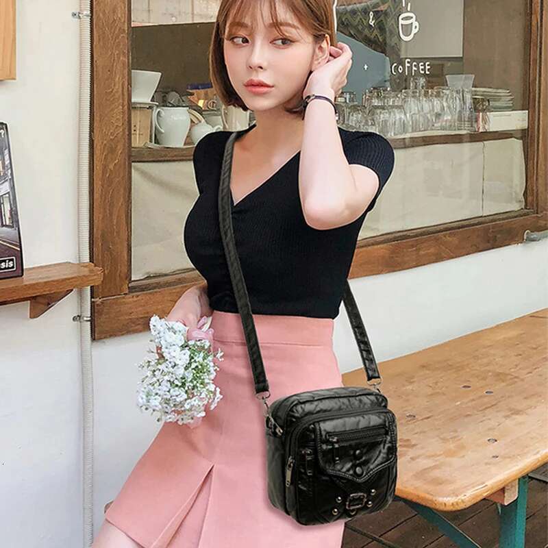 Many Pockets Shoulder Crossbody For Women New Style2 Brand Designr Soft Leather Handbags Leisure Style Ladies Messenger Bags Sac