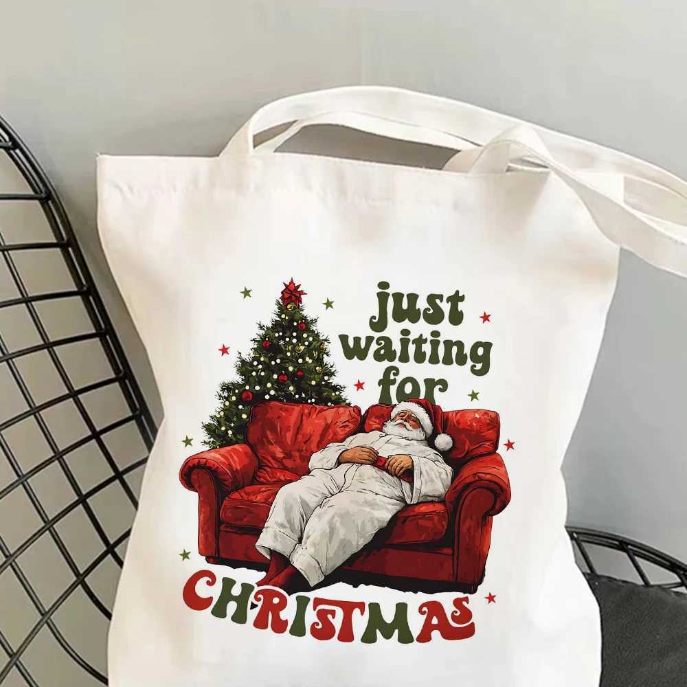Santa Claus just needs to wait for Christmas handbags capacity shopping bags womens shoulder handbags ecological girls handbags Z250224