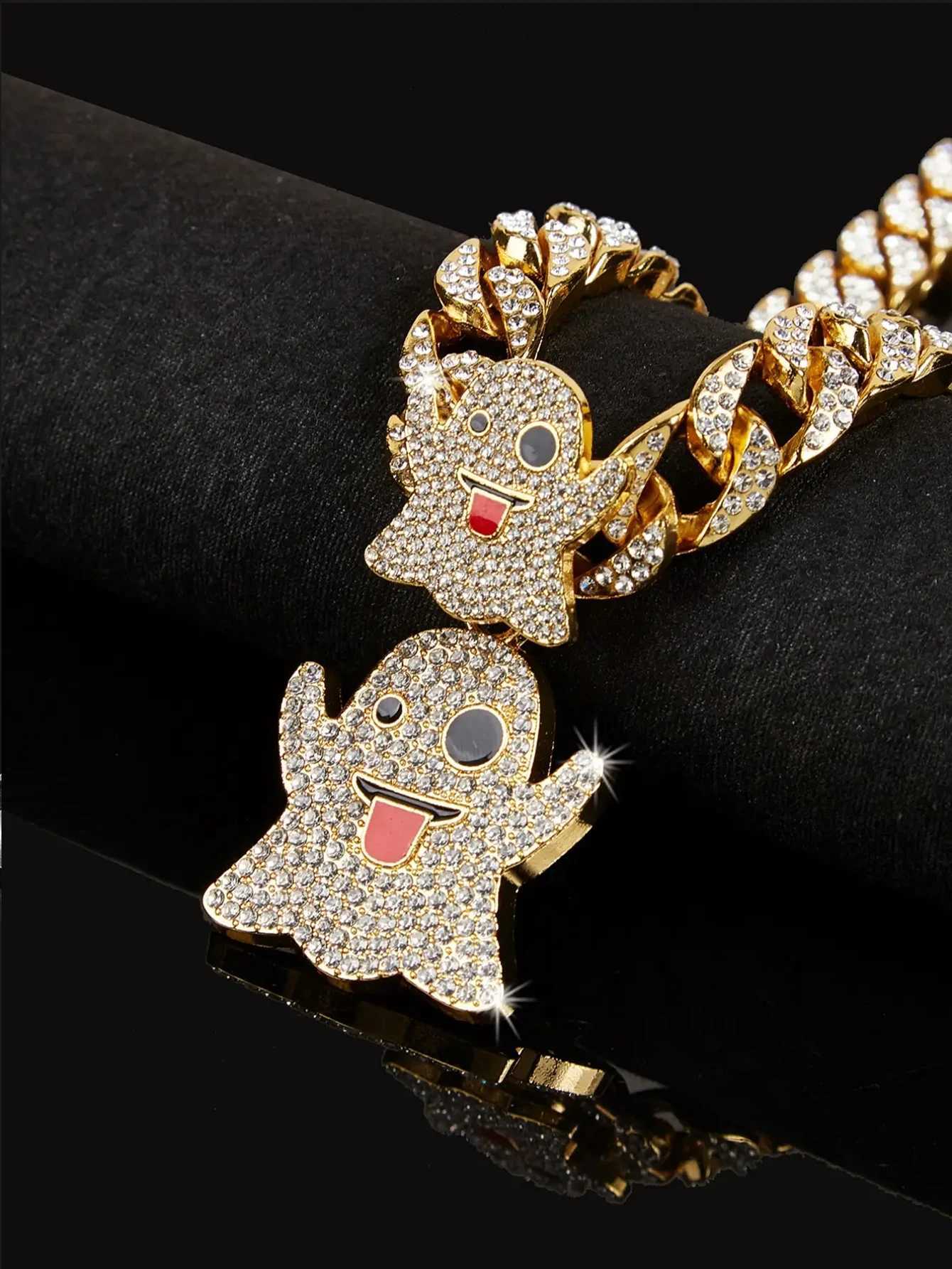 Hip hop style mischievous pendant rap popular pendant mens necklace Cuban chain necklace summer fashion jewelry X250224