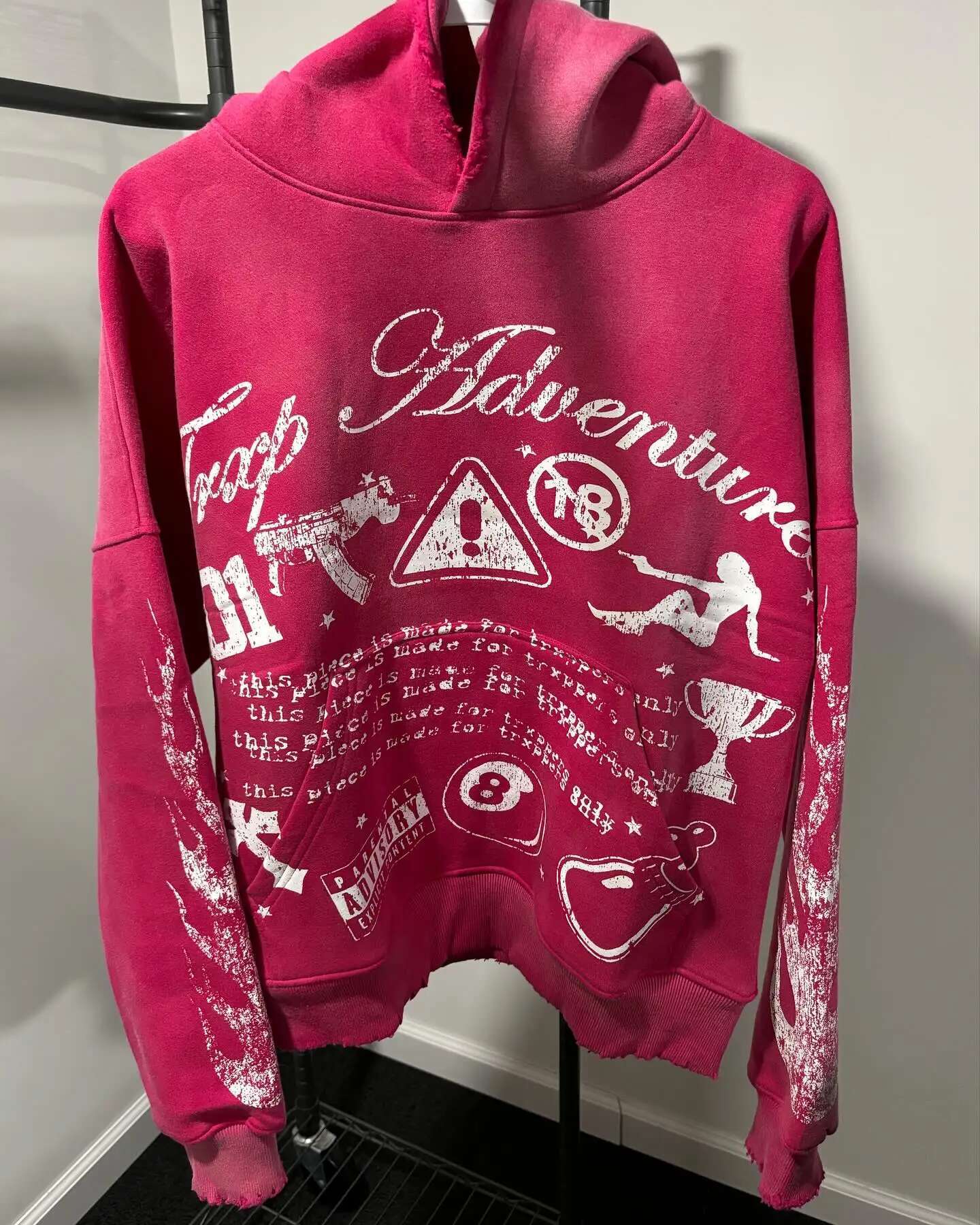 Classic Casual Style Trend Printed Black Pullovers Retro Street Oversizeds Cotton Sweatshirt for Men and Women Gothic Hoodies