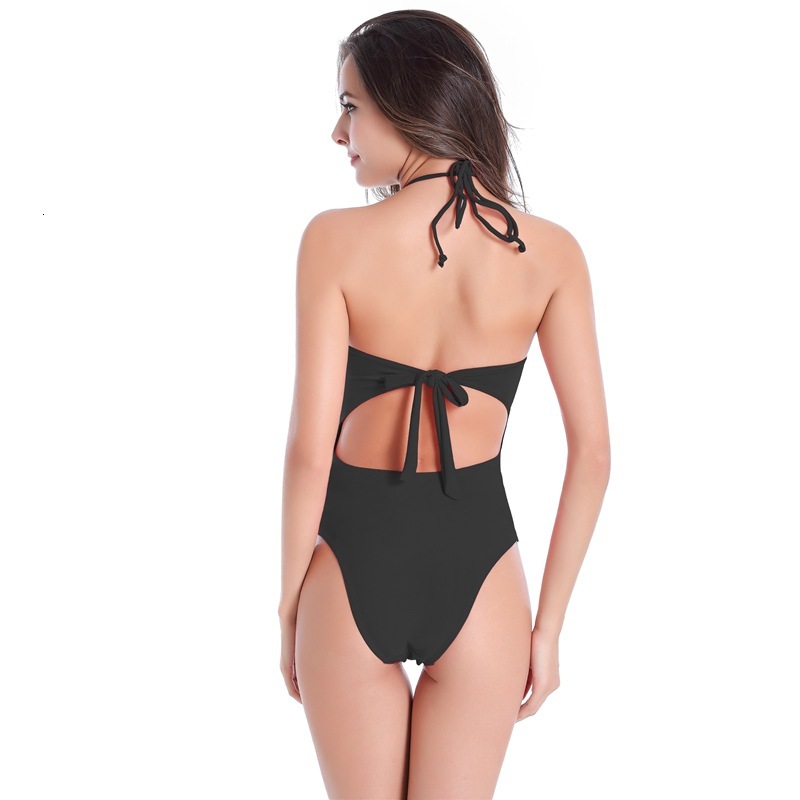 2025 new designer swimwear leak back solid color women's with oversized L-XXXL one-piece swimsuit