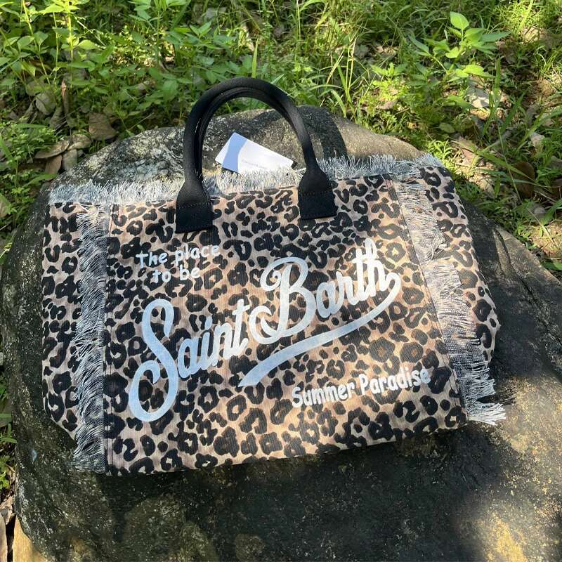 European And American New Women's Canvas Handmade Tassel Art Font Single Shoulder Large Space Handbag