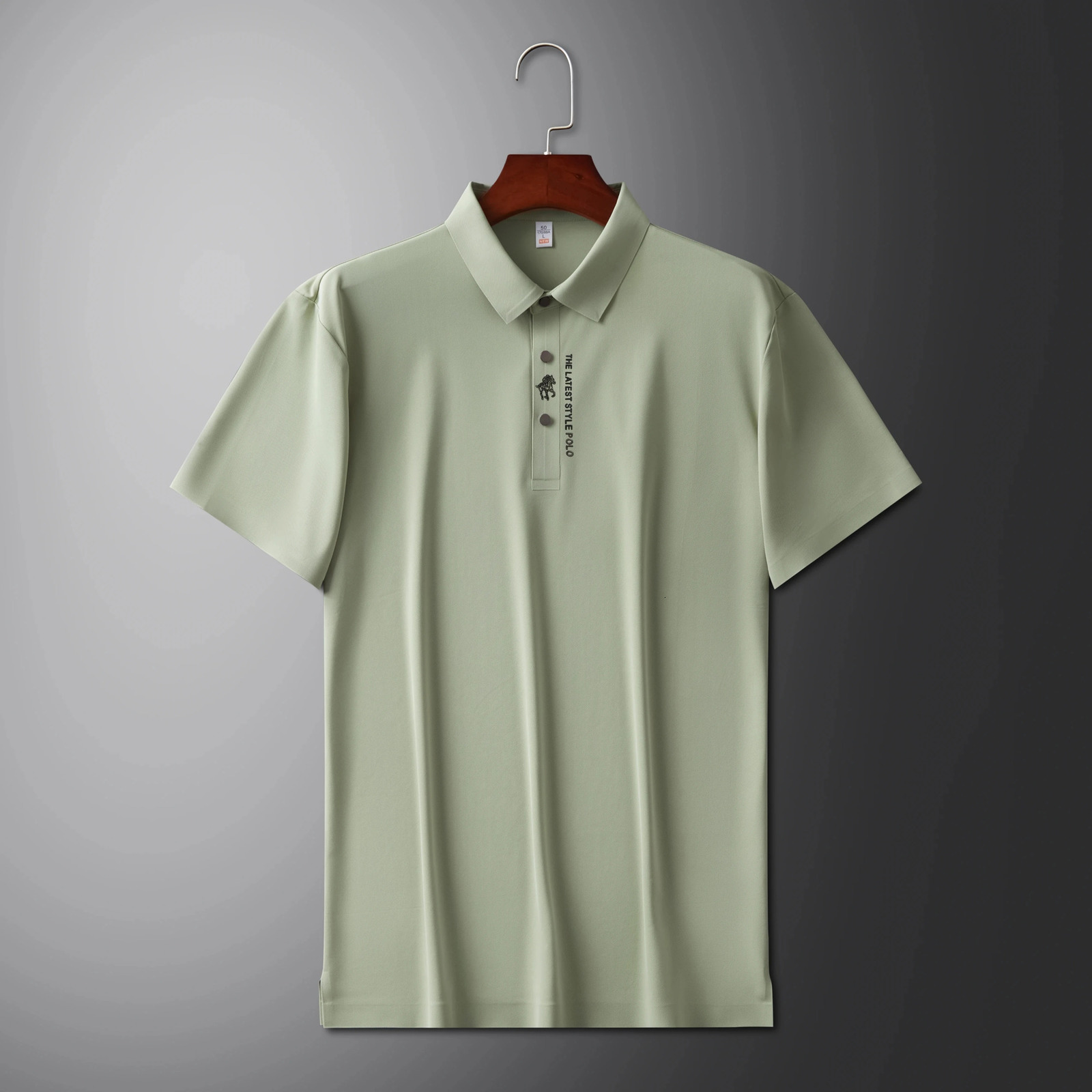 High end fashion printed short sleeve POLO shirt mens summer trend ice silk casual T-shirt comfortable cool top 250222