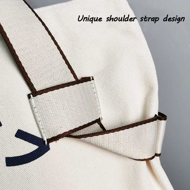 Canvas Tote Bag for Women 2023 Designer Handbag Brand Ladys Shopper Japanese Style Cartoon Anime Print Girls Shoulder Bag Z250224