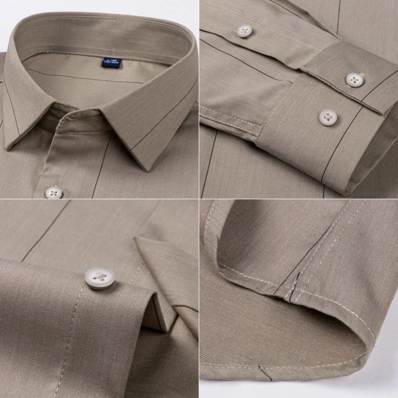 Bamboo Fiber Mens Striped Shirt Long Sleeve Antiwrinkle Nonironing Formal Soft Fashion Casual Business Office Social Shirts 250222