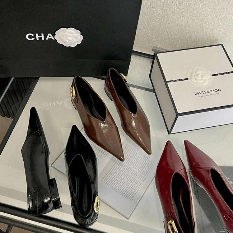 New Fashion Shallow Women With Casual Soft Female Slides Footwear Pointed Toe Office Lady Flats Shoes