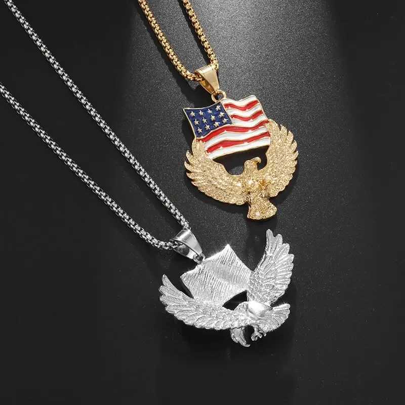 Fashionable Flag Pendant Necklace for Men Casual Rock Party Hip Hop Jewelry Souvenir Gift X250224
