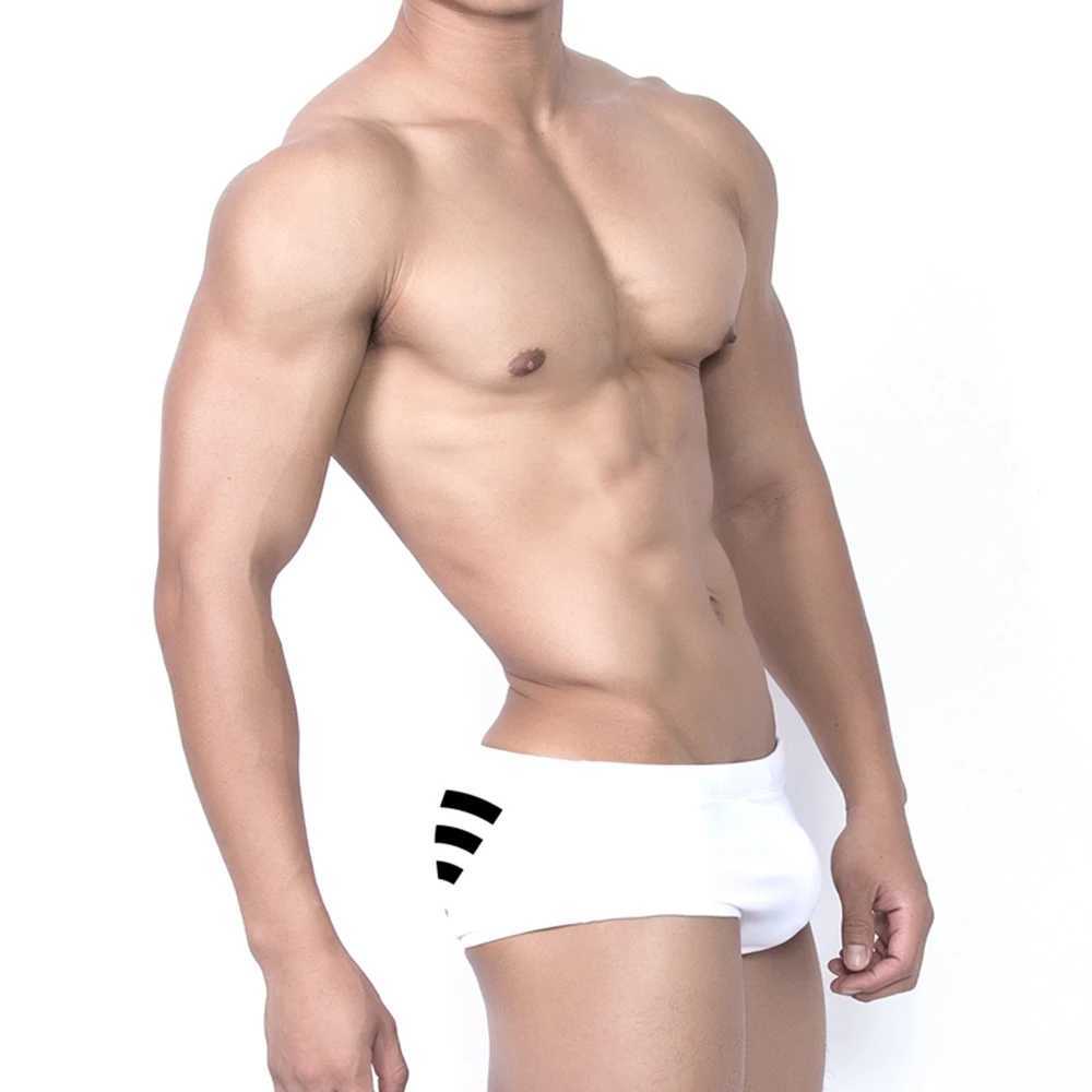 2022 Summer New Mens Boxer Swimming Trunks Trend Printing Sexy Add Pad Quick-drying Drawstring Breathable Training SwimsuitXJ250224