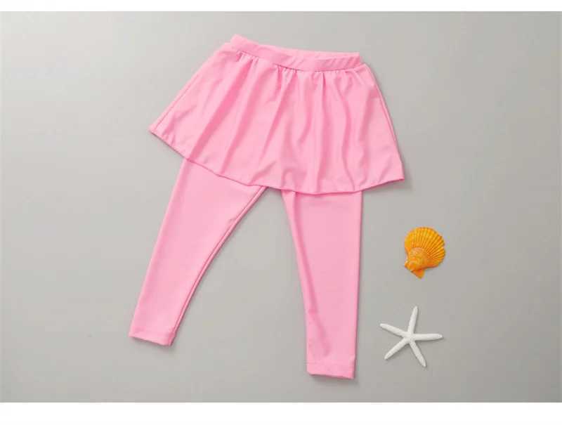 Girl Two Pieces Suit 2-11 Year Children Long Sleeve Long Pants Swimsuit 2023 Kid Cute Letter Print Swimwear Baby Bathing Suit X250224