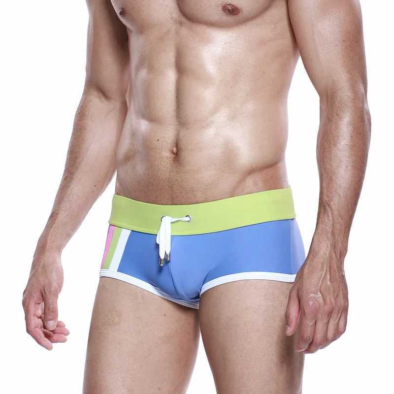 Mens boxer swimming trunks boxer swimming trunks fashionable low-rise swimming trunksXJ250224